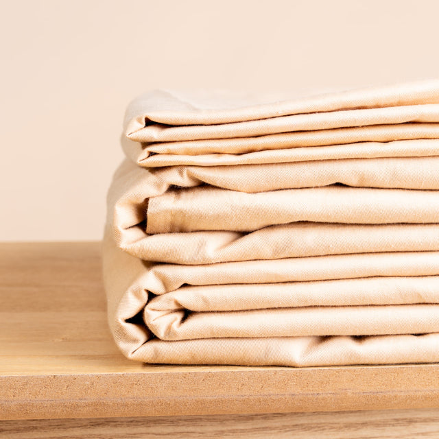 Vægtet tæppe 6 kg - 140x200 cm + Betræk Beige Bomuld