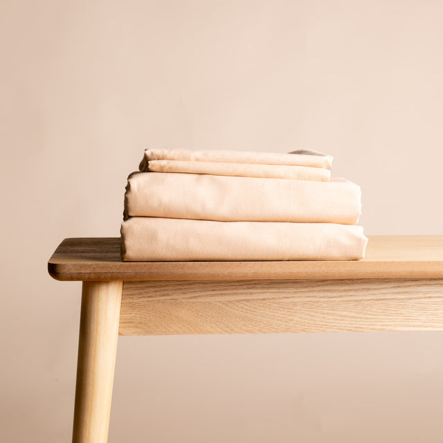 Vægtet tæppe 6 kg - 140x200 cm + Betræk Beige Bomuld