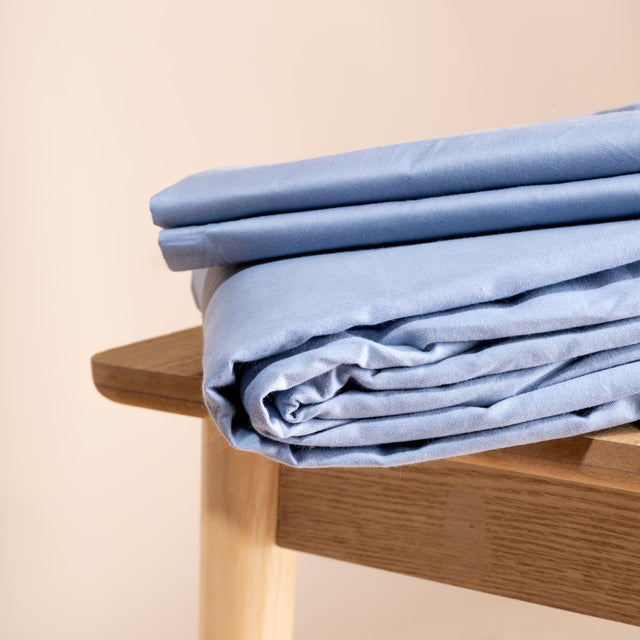 Novaline Gewichtsdeckenbezug Baumwolle blau Nahaufnahme